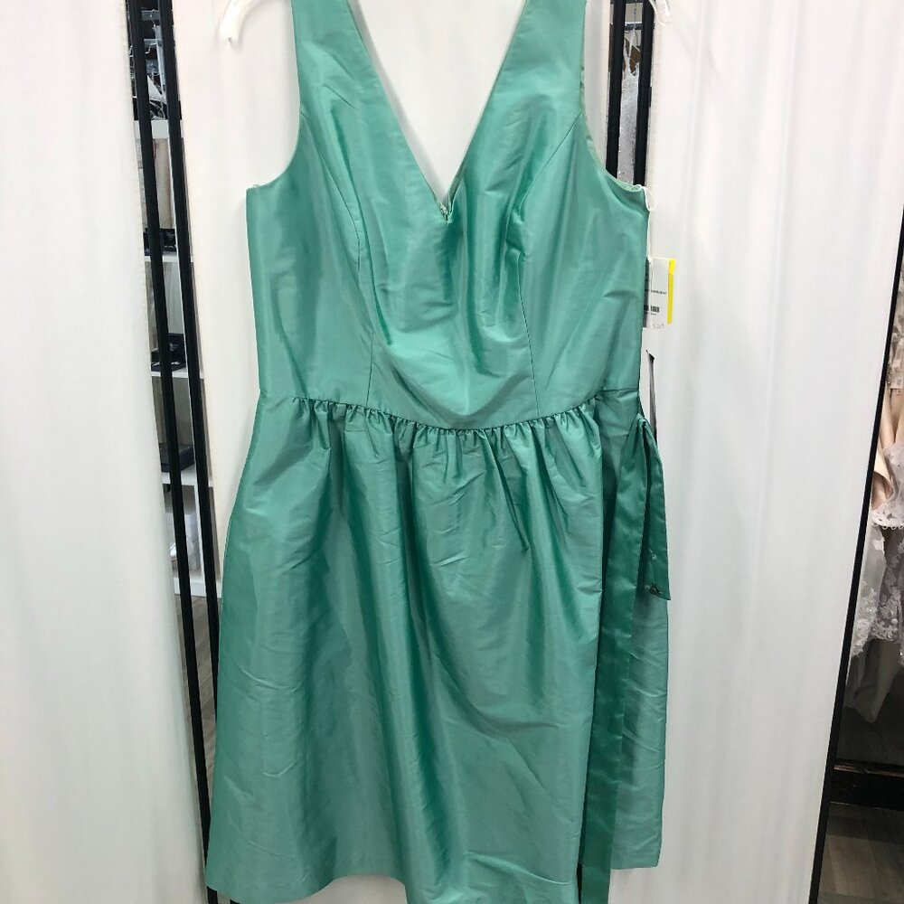 Size 10 POCKETS, Knee-Length Bridesmaid Dress, AQUA TEAL TURQUOISE, Cruisewear
